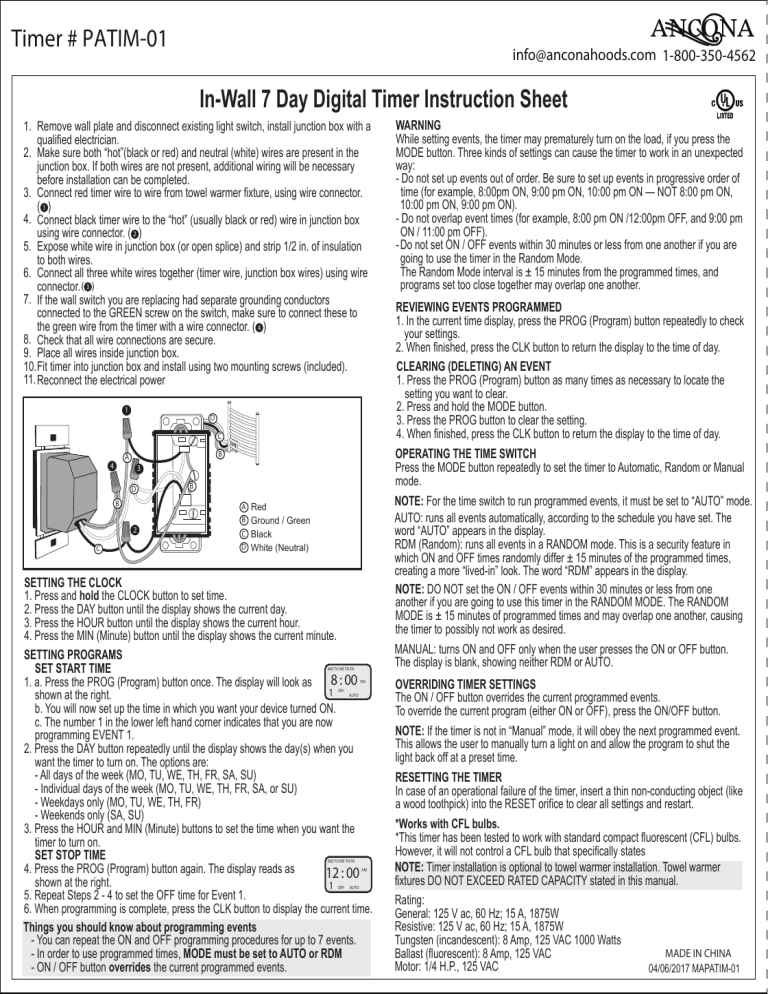 Ancona PATIM-01 User manual | Manualzz