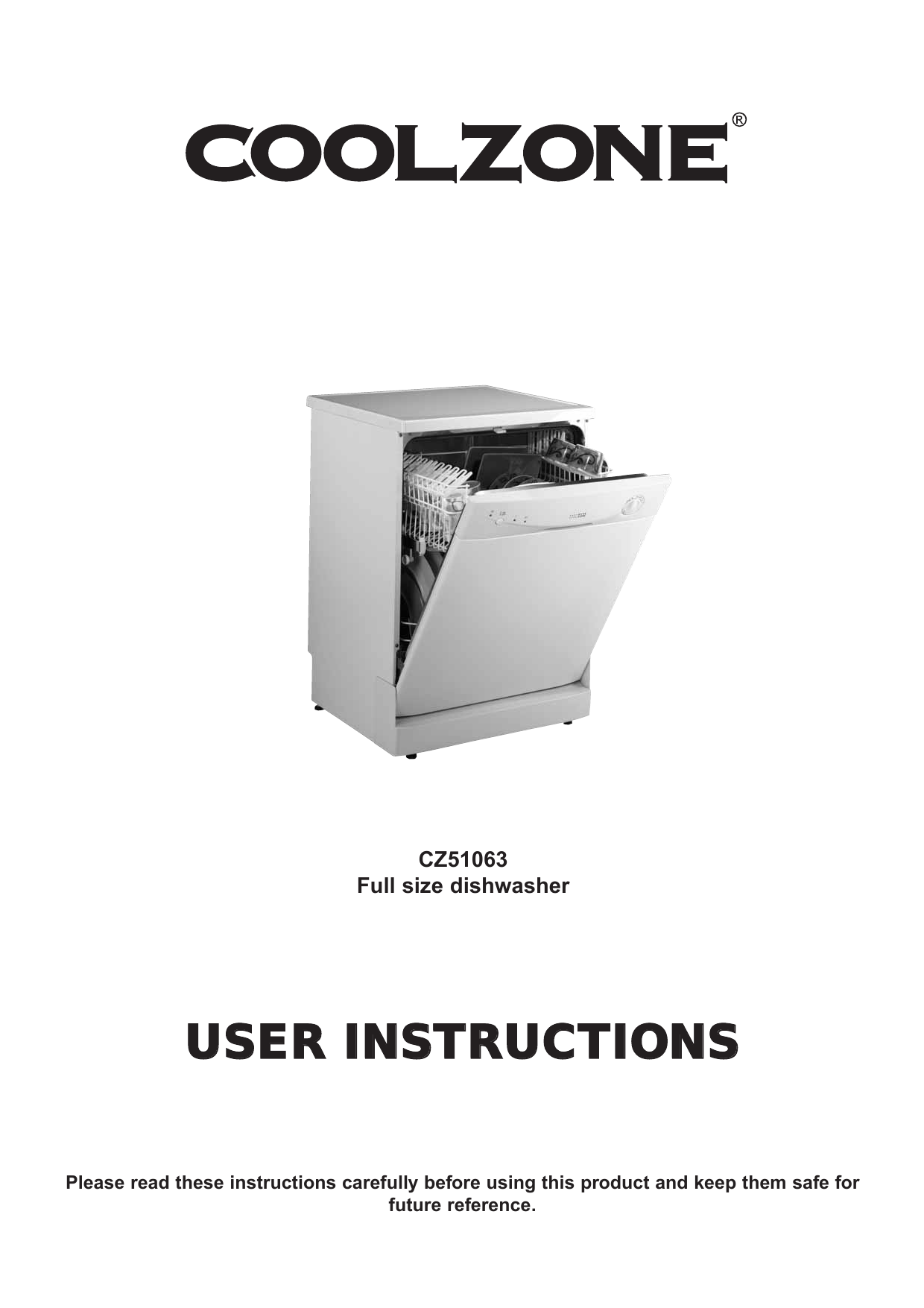 Coolzone CZ51063 12 Place Setting Dishwasher Instructions Manualzz