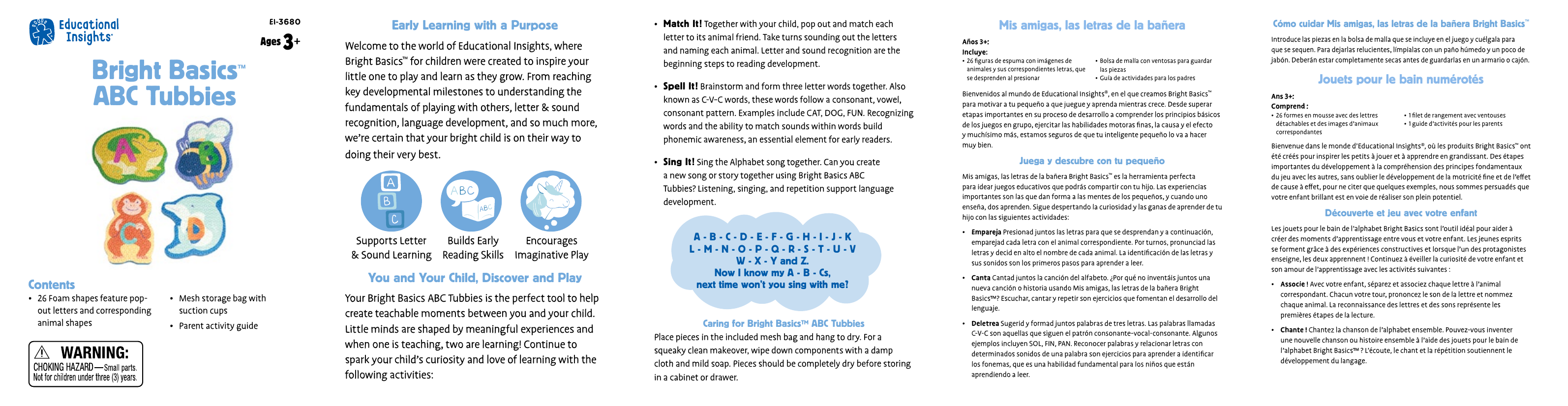 Educational Insights Bright Basics Abc Tubbies User Manual Manualzz