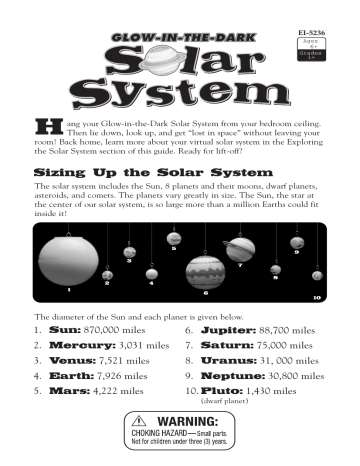 Educational Insights GeoSafari® Glow-in-the-Dark Solar System 