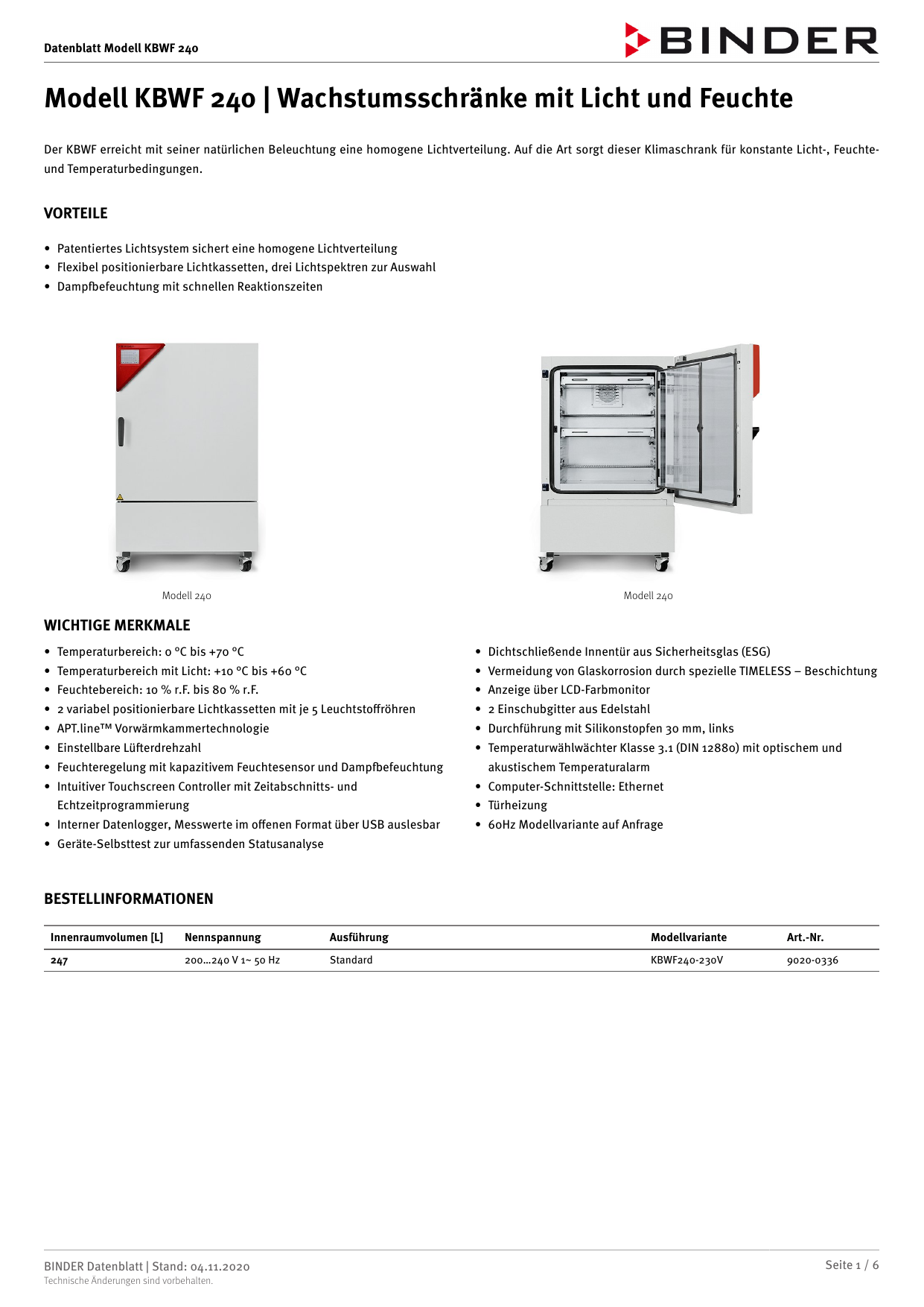 Binder KBWF 240 Datasheet Manualzz