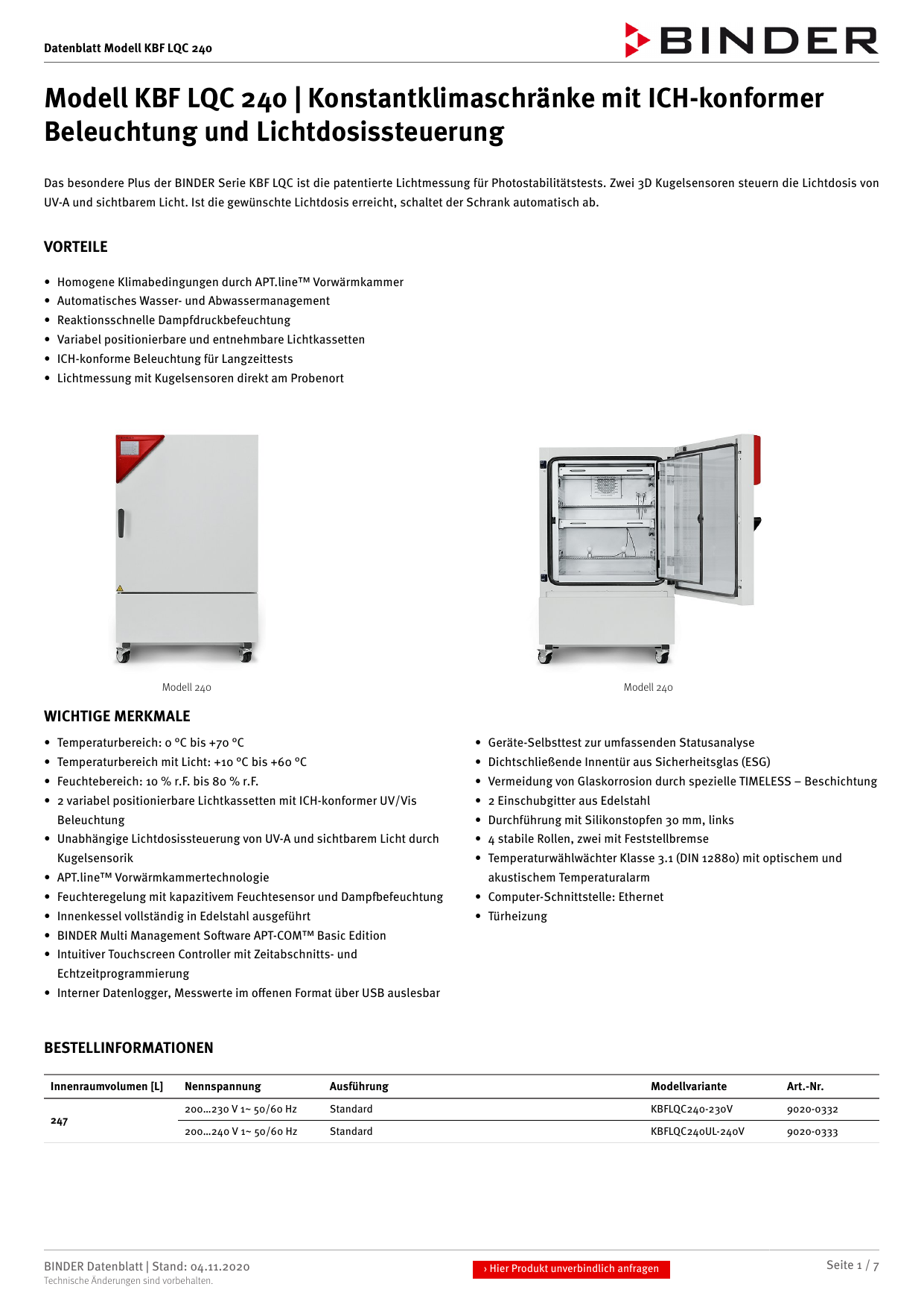 Binder KBF LQC 240 Datasheet Manualzz