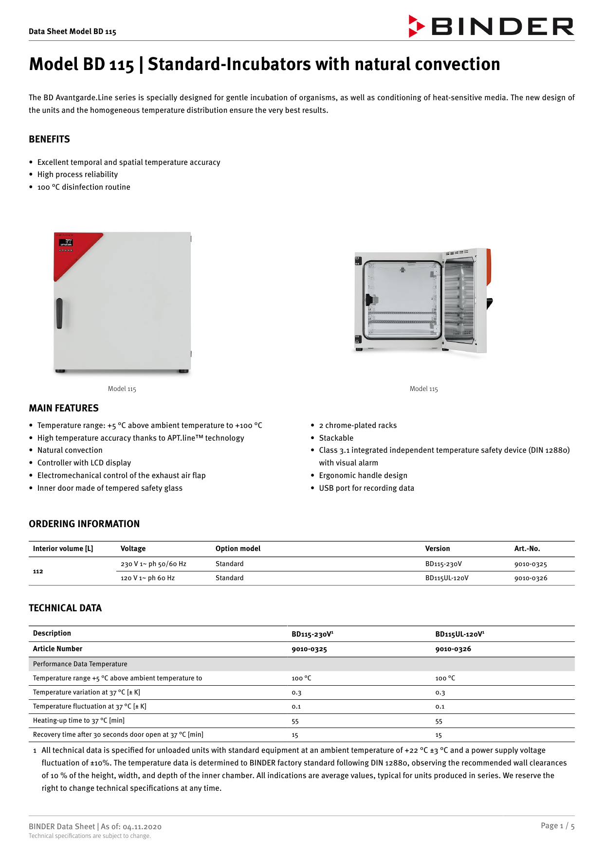 Binder BD 115 Datasheet Manualzz