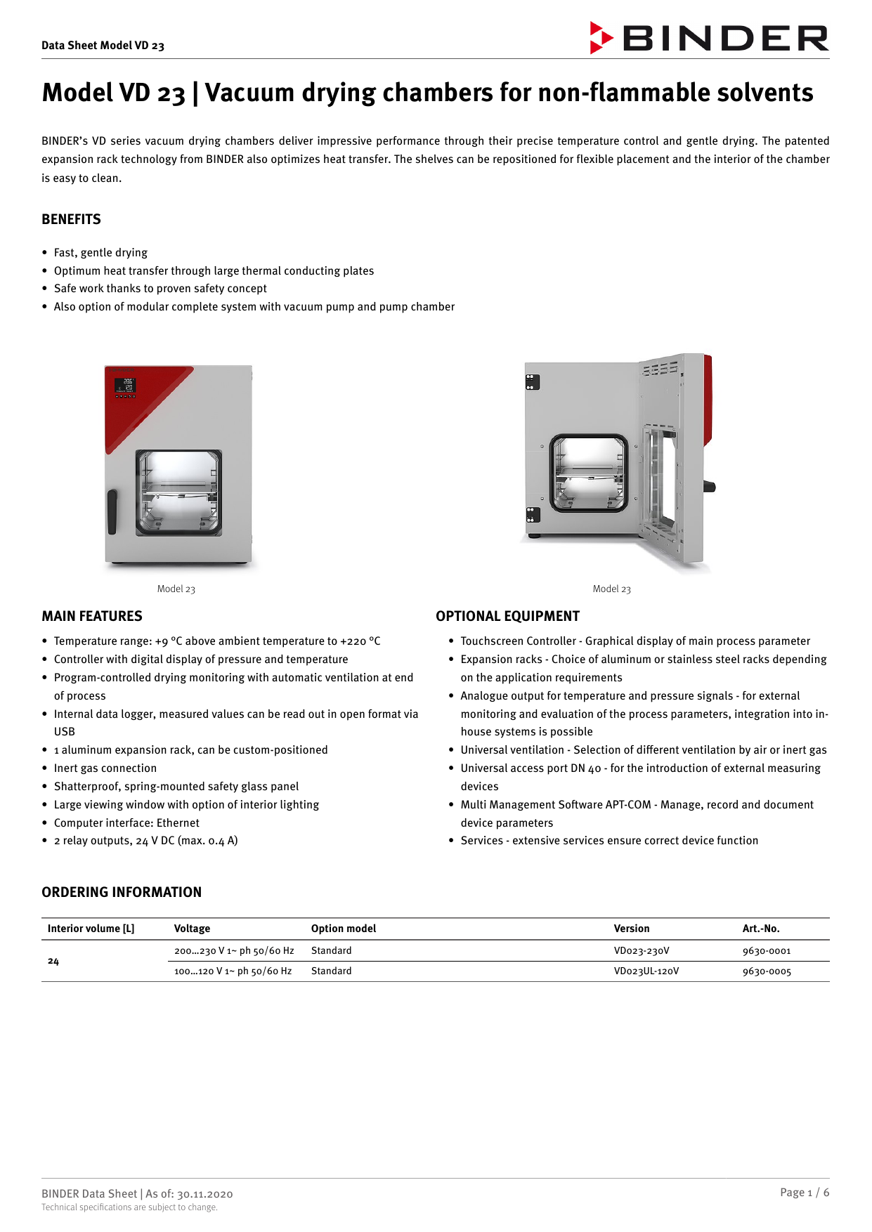 Binder VD 23 Datasheet Manualzz