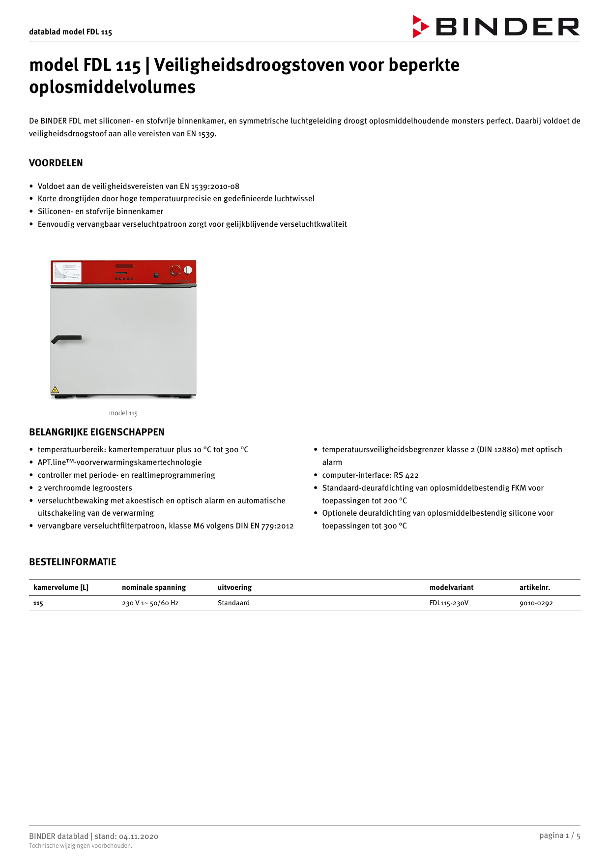 Binder FDL 115 Datasheet Manualzz