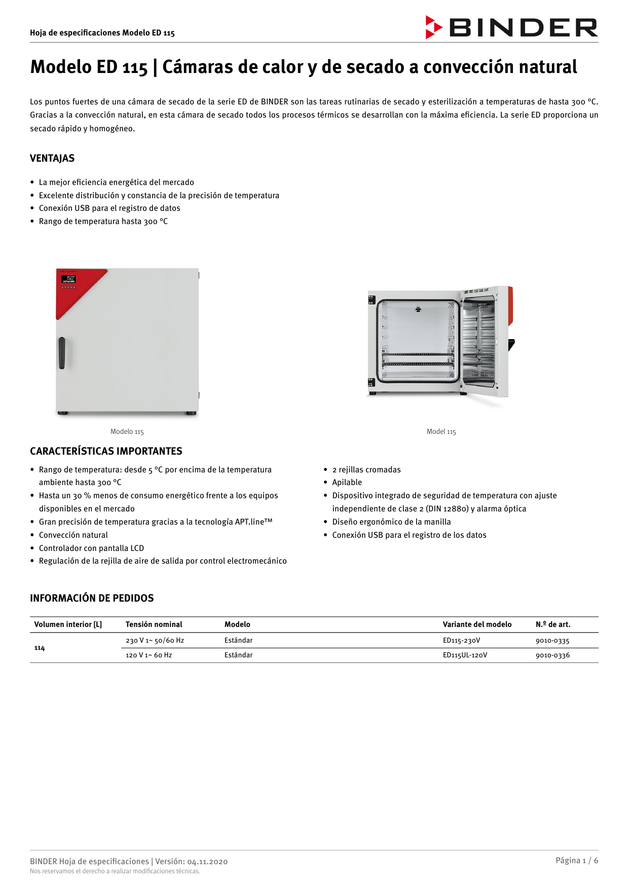 Binder ED 115 Datasheet Manualzz