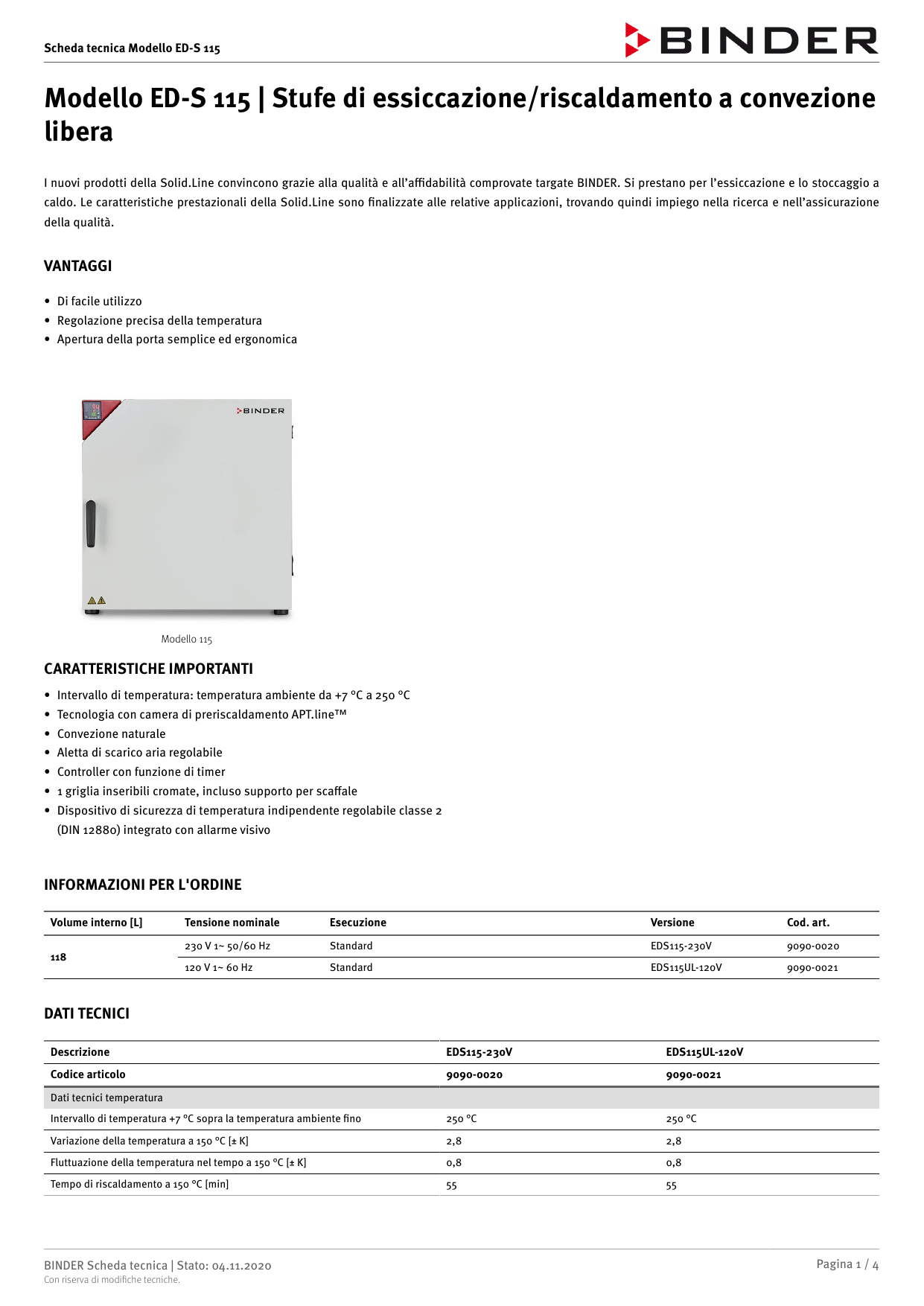 Binder EDS 115 Datasheet Manualzz