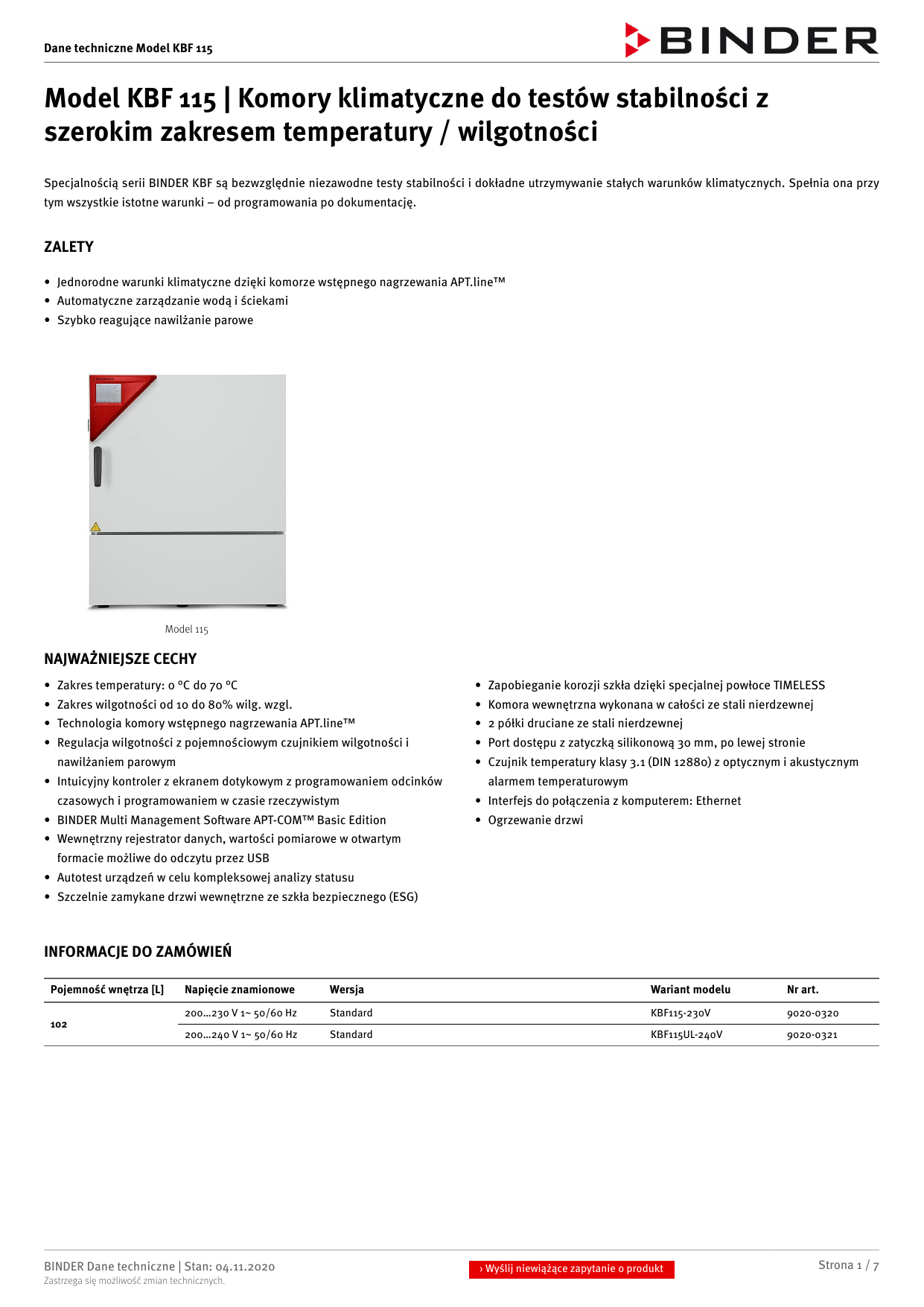 Binder KBF 115 Datasheet Manualzz