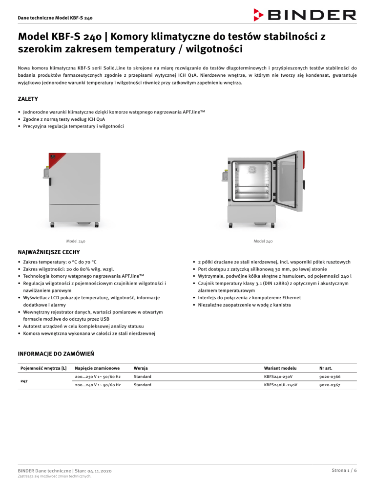 Binder KBFS 240 Datasheet Manualzz