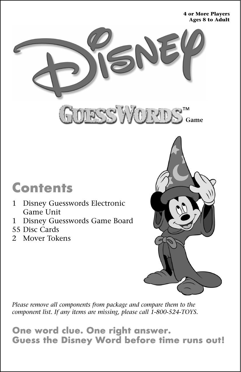 disney guess who instructions