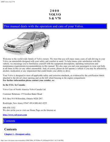 Manual volvo v70