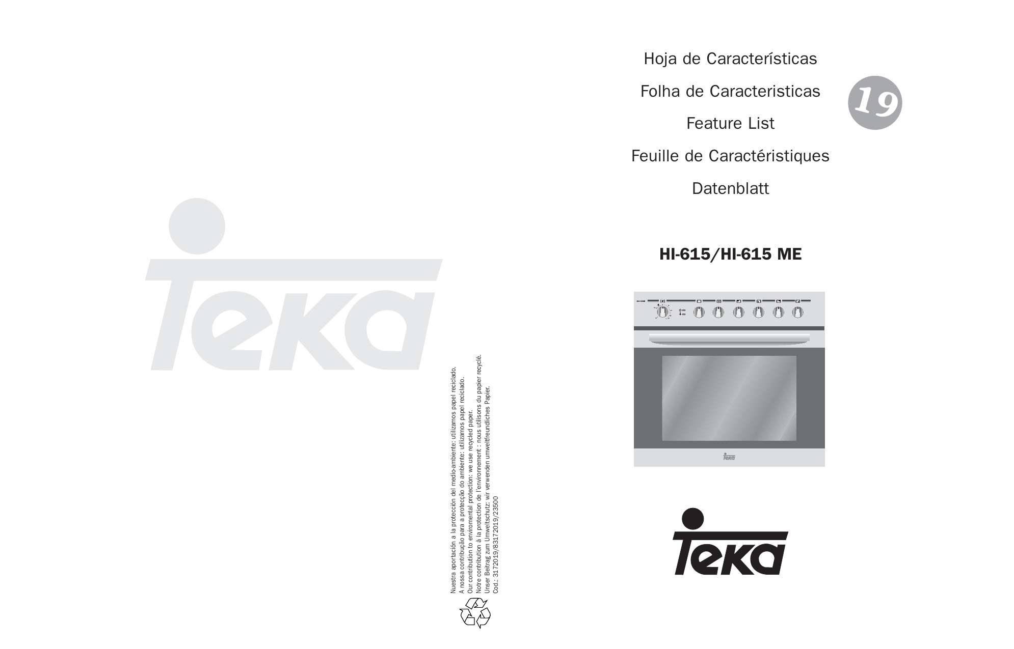 MANDO METALIZADO TERMOSTATO 250 ºC HORNO TEKA HI 615 S2K |  Vaderecambios.com Tienda Online