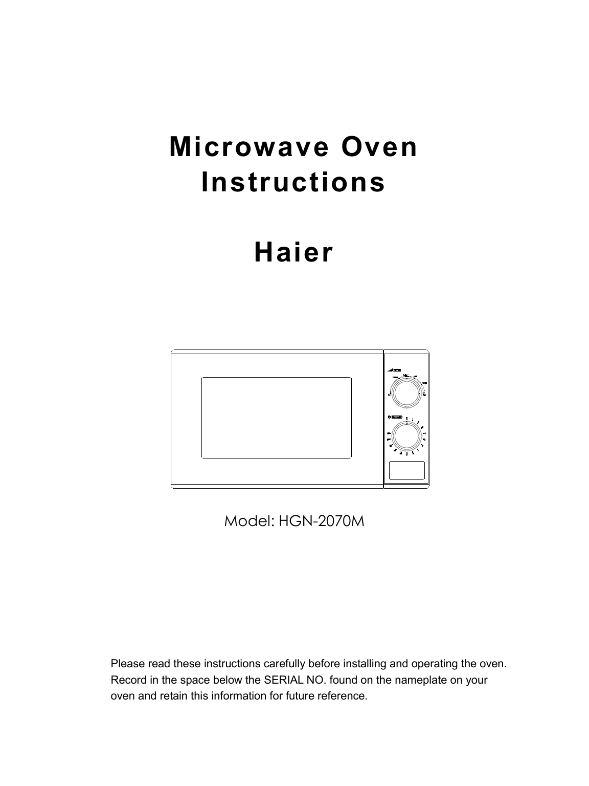Haier HGN2070M User manual Manualzz