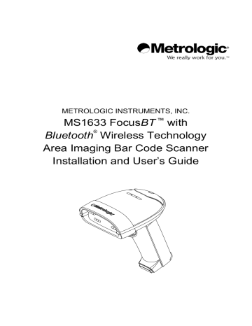 Metrologic MS1633 FocusBT User`s guide | Manualzz