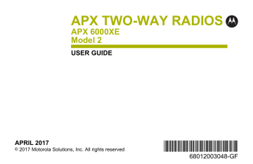 Motorola ASTRO APX 6000XE Series User manual | Manualzz