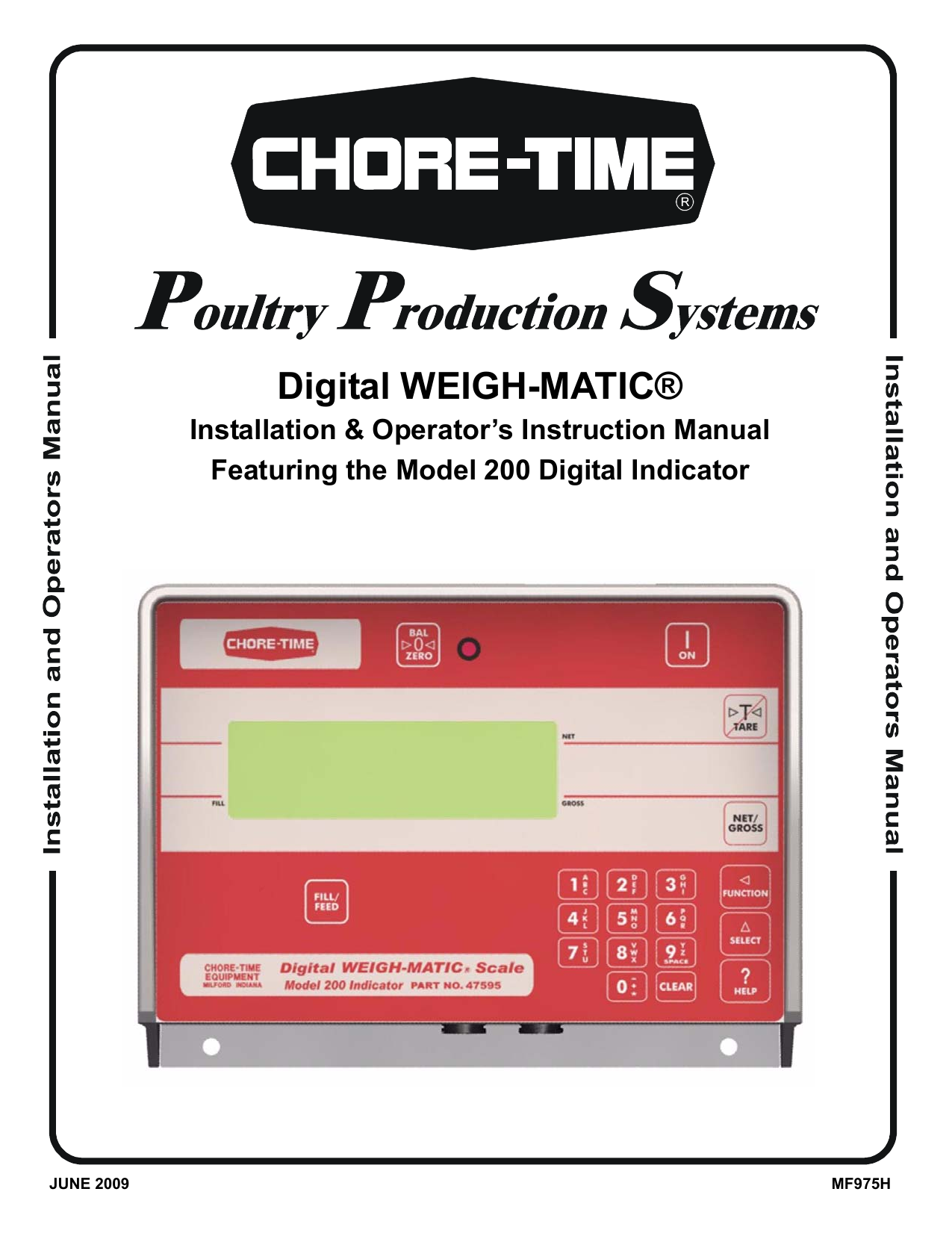 ChoreTime MF975H Digital WEIGHMATIC® Model 200 Scale Indicator
