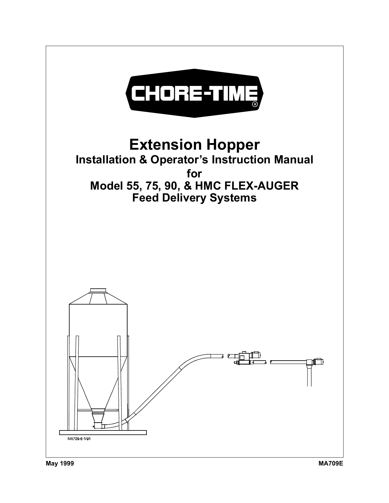 Chore-Time MA709E Models 55, 75, 90 & HMC Extension Hopper Installation