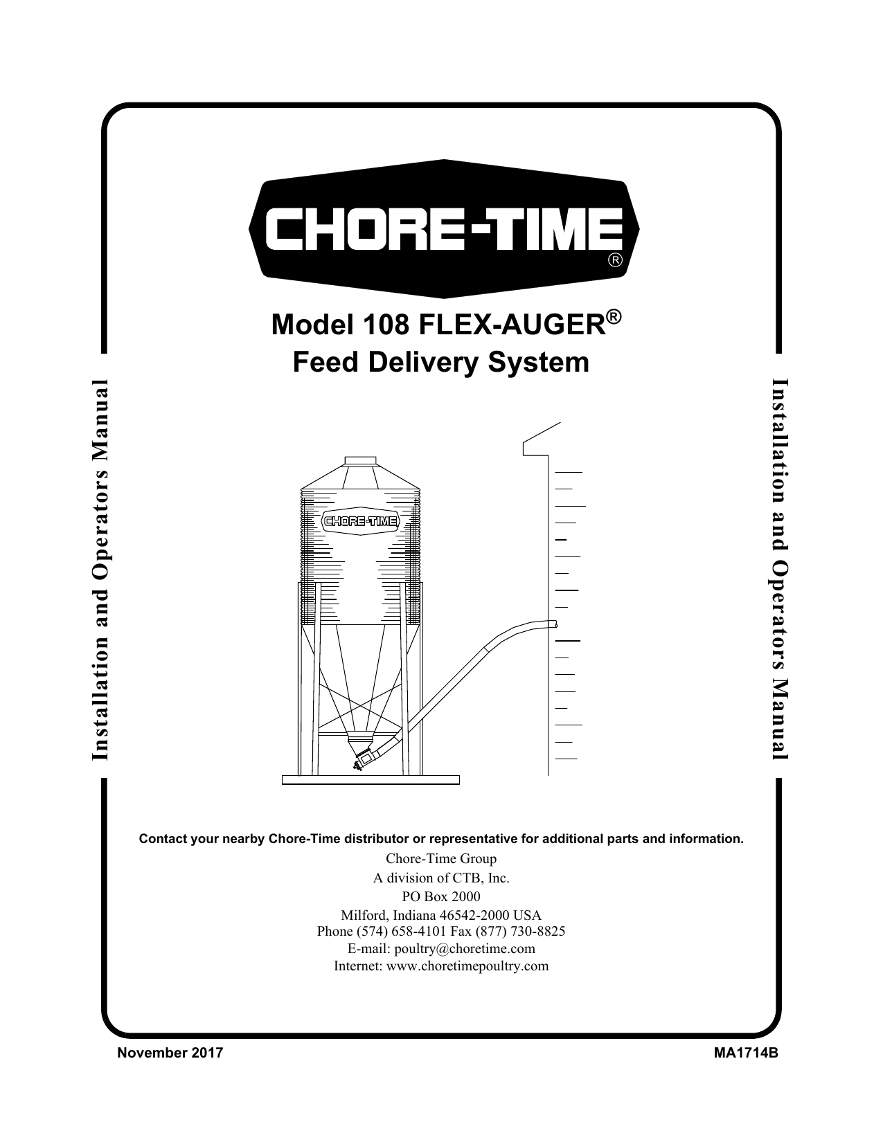 ChoreTime MA1714B Model 108 FLEXAUGER® Feed Delivery System