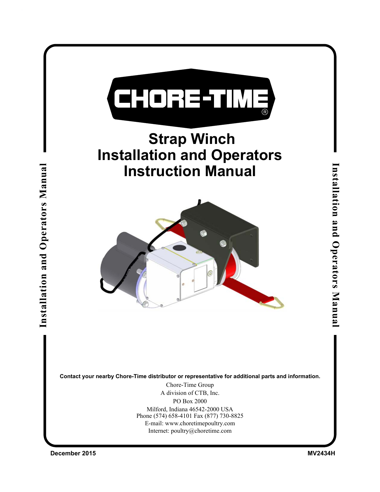 ChoreTime MV2434H Strap Winch Installation and Operators Instruction
