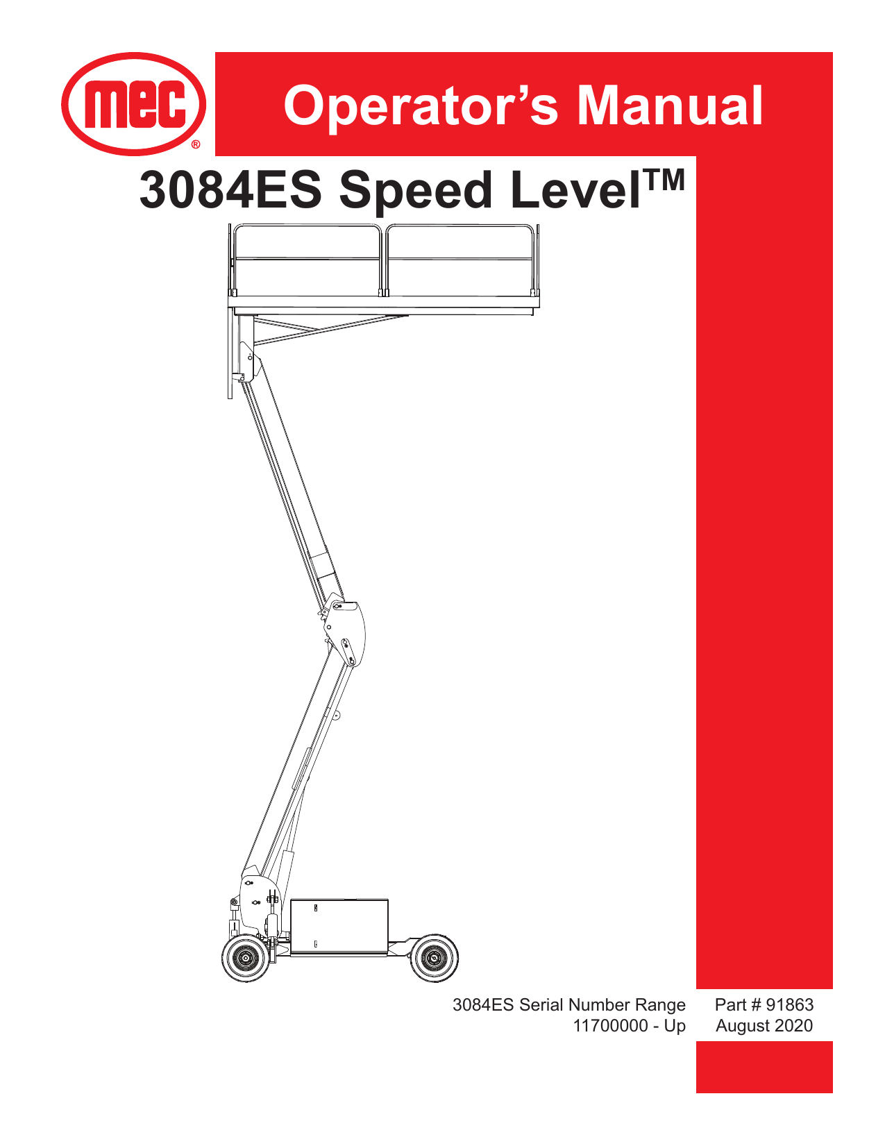 Mec 3084ES A92.6 Rough Terrain Scissor Lift Operator Manual Manualzz