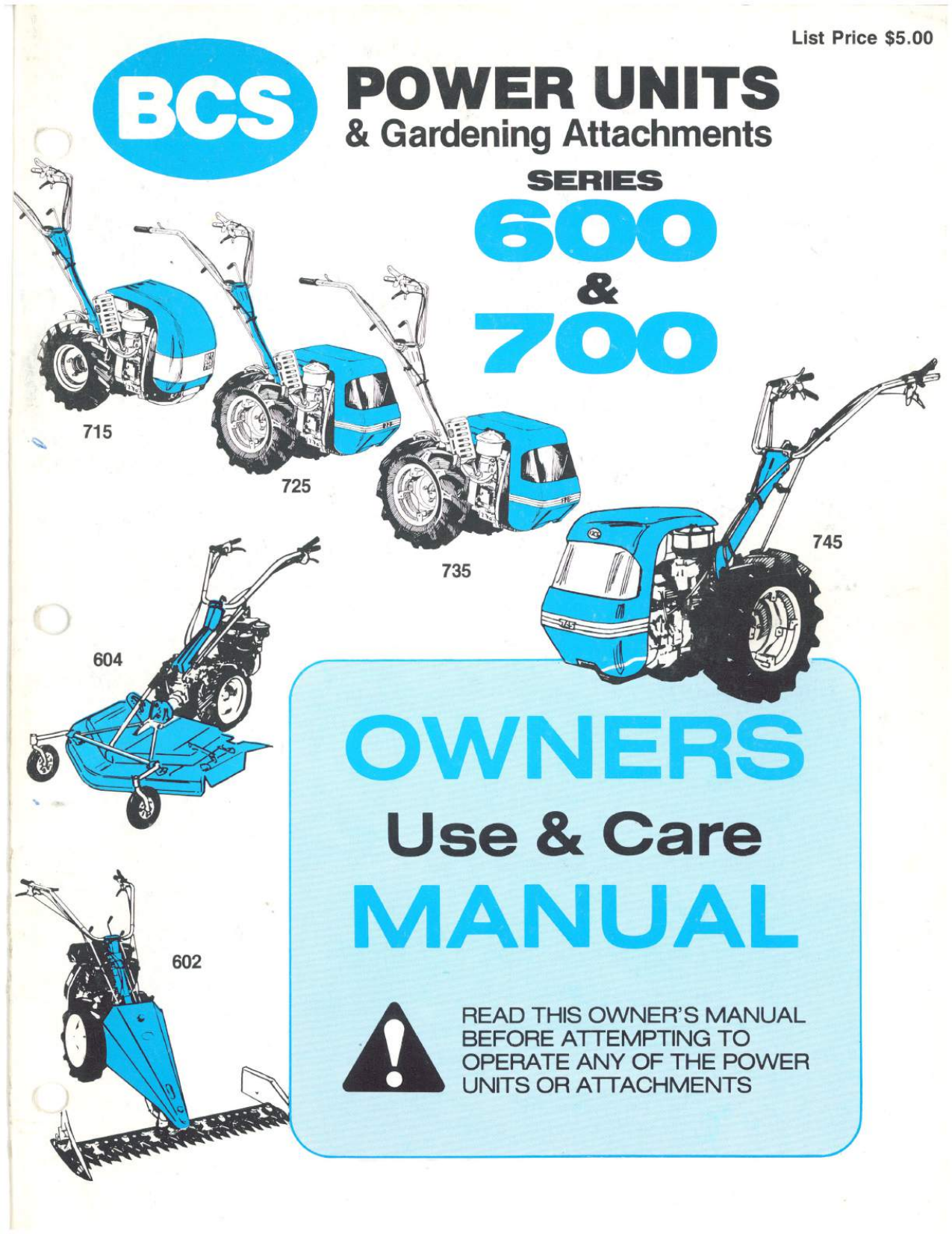 Bcs 715 manual free