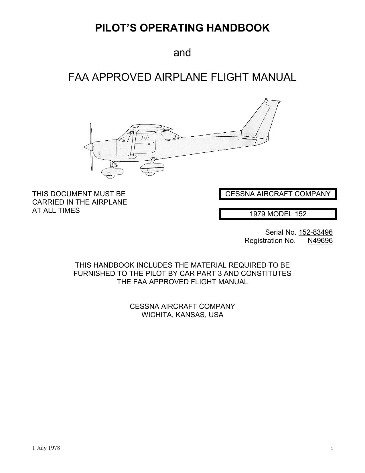 Cessna 152 1983 Improved Checklist for Pilots Art & Collectibles ...