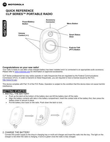 Motorola CLP Series Quick Reference | Manualzz