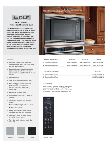 Wolf MWC24 Specification Sheet | Manualzz