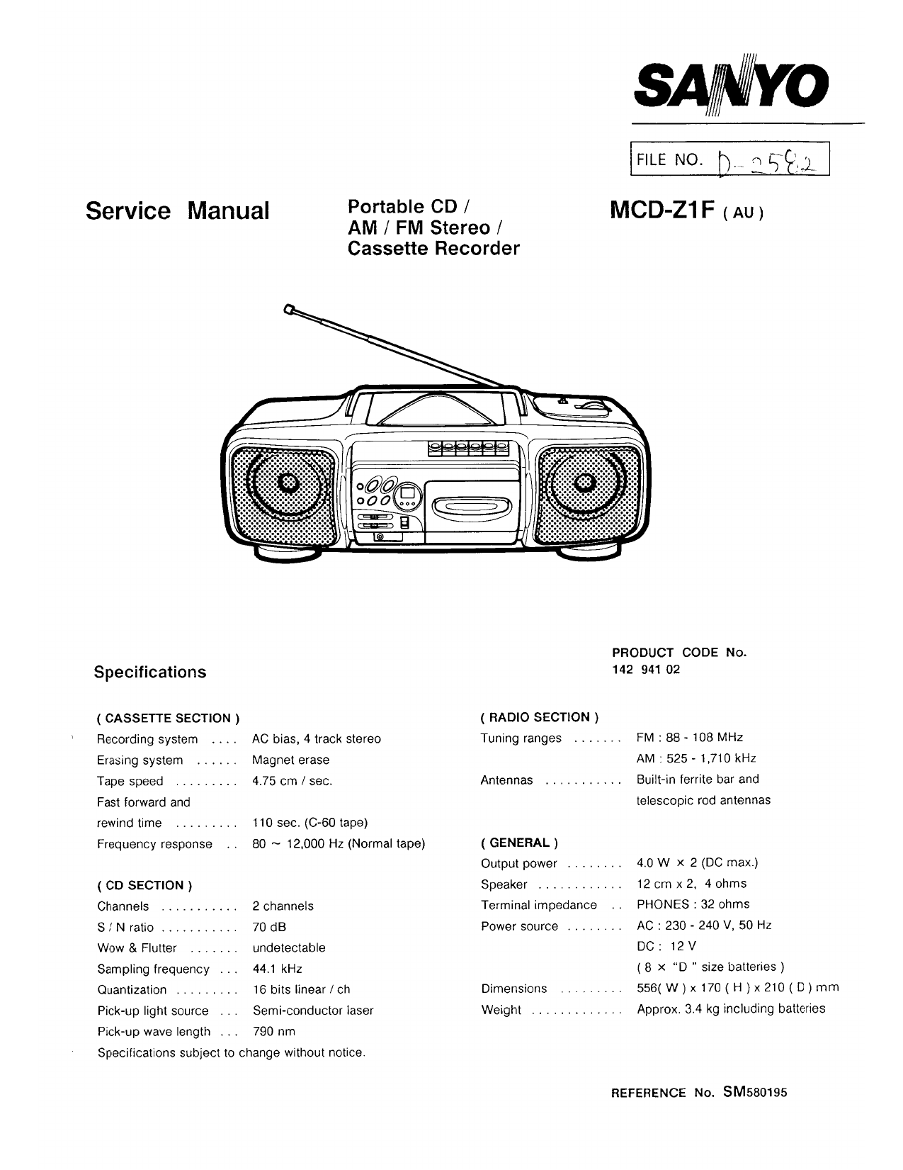 Sanyo Service Manual für M 2502 UM  Copy 