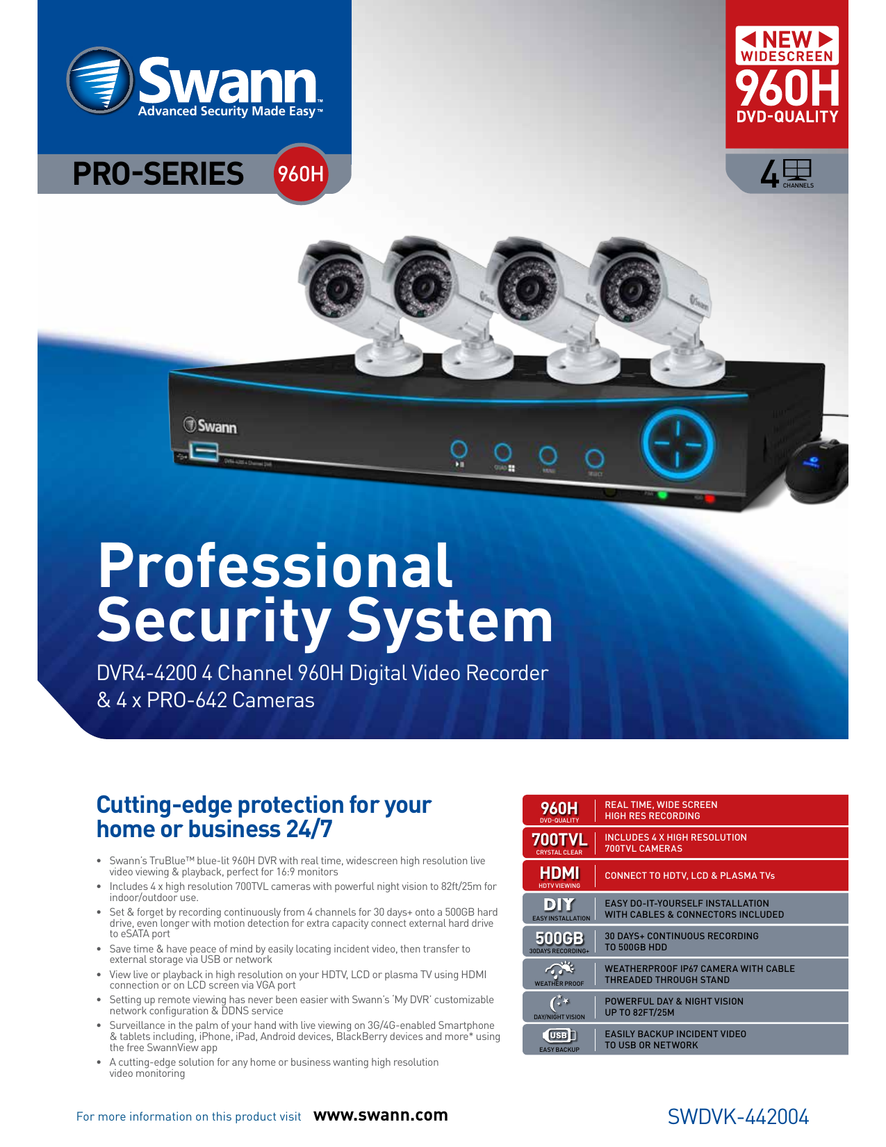 swann professional security system 960h