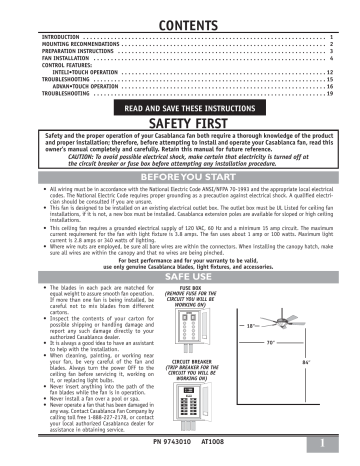 Casablanca Mission Owner's Manual 
