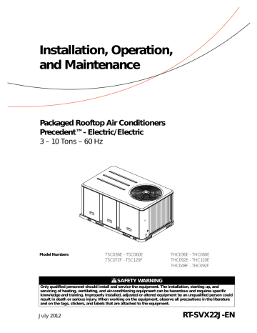 Trane Precedent THC092F Installation And Maintenance Manual | Manualzz