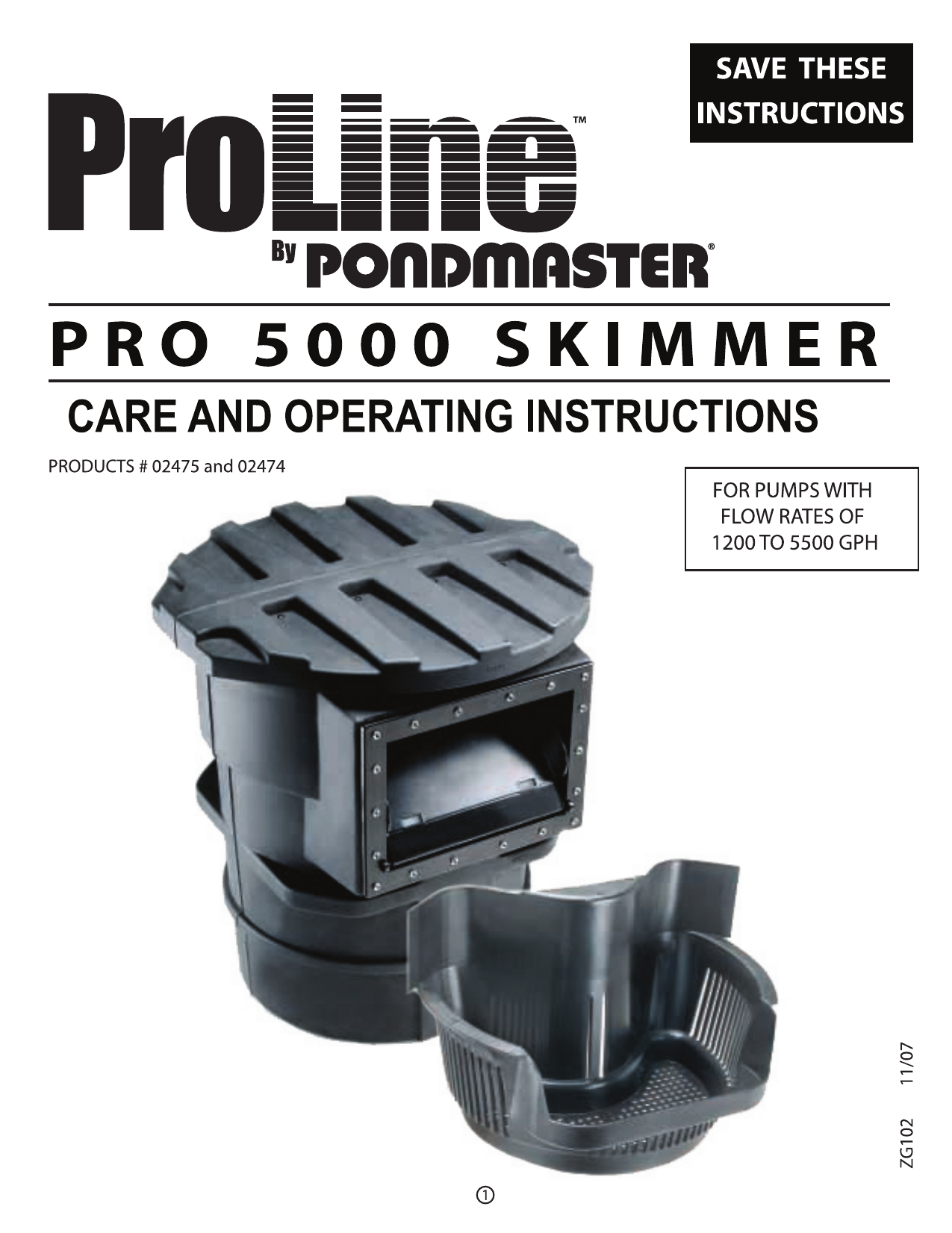02475 Pondmaster Pro 5000 Pond Skimmer 