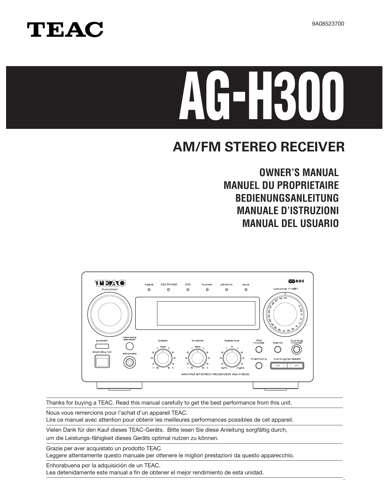 Service Manual-Anleitung für Teac A-H500 
