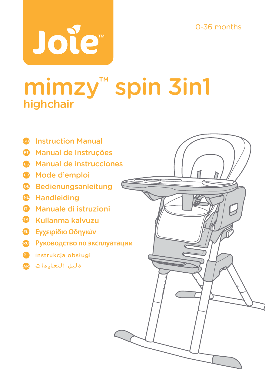 Joie Mimzy 3in1 Highchair From Birth Mimzy 3 In 1 Highchair Egxeiridio Xrhsth Manualzz