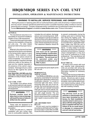 First Co 36HBQB, 30HBQB Installation manual | Manualzz