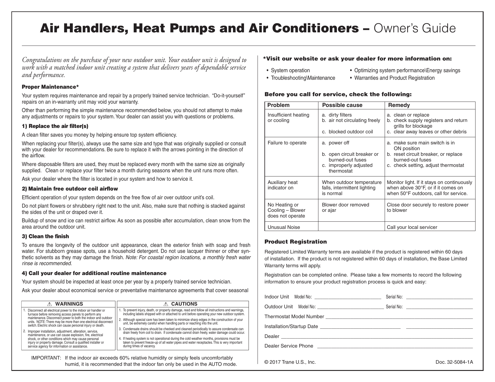 Ameristar Heating Cooling M4ah4p44b1c00a User Guide Manualzz