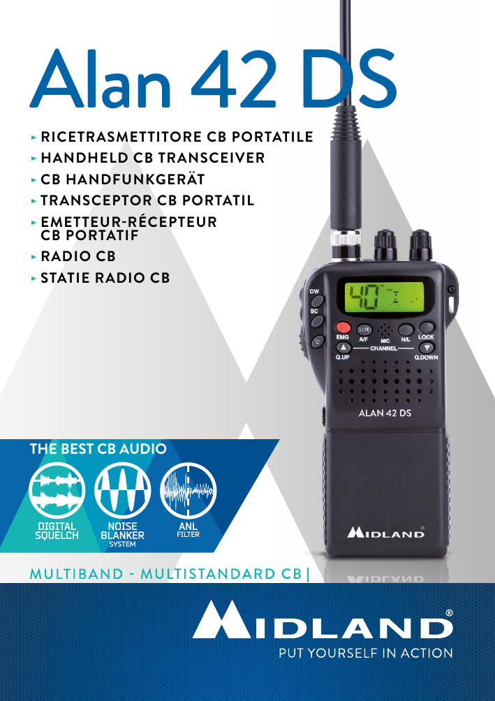 Midland Alan 42 DS CB Portable AM/FM Multi Bande Radio Émetteur