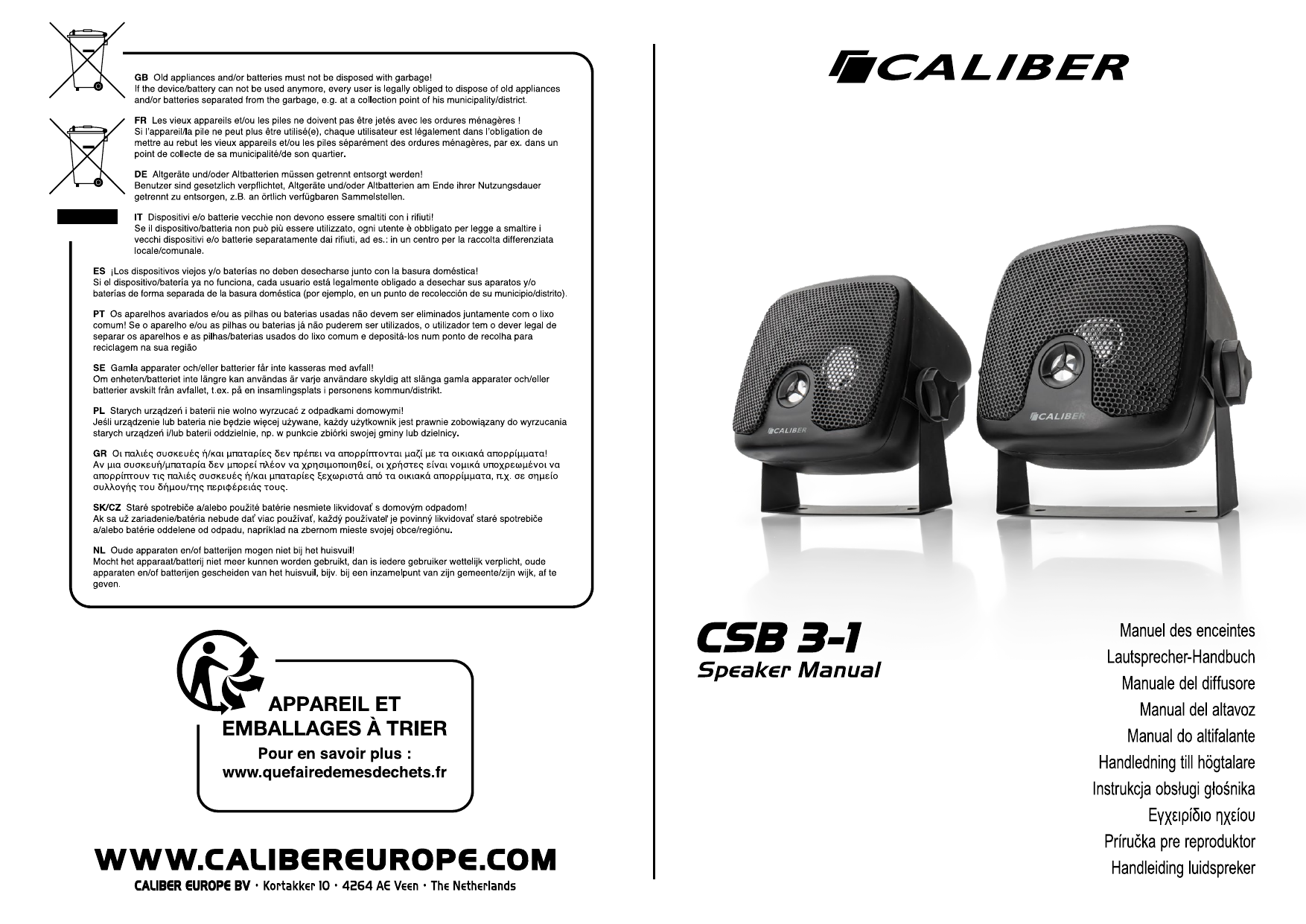 Caliber Csb3 1 Owner S Manual Manualzz