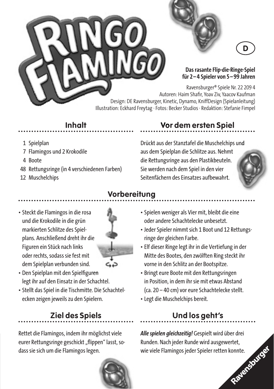 Ravensburger Ringo Flamingo Owner Manual | Manualzz