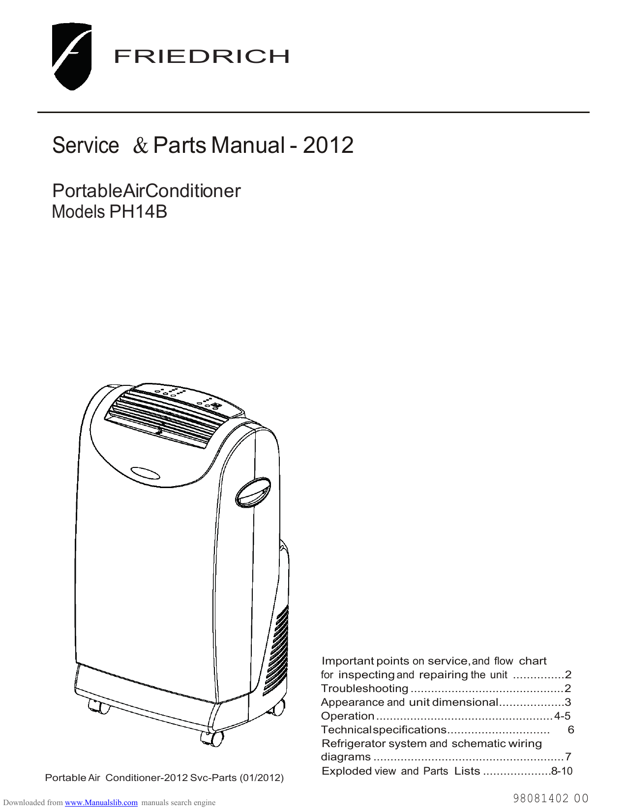 Friedrich PH14B Air Conditioner Owner's Manual Manualzz