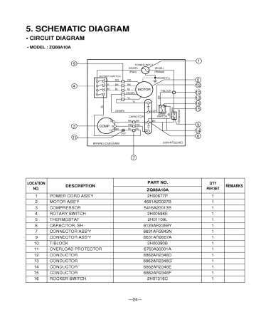 Friedrich ZQ08A10A Air Conditioner Wiring Diagram | Manualzz