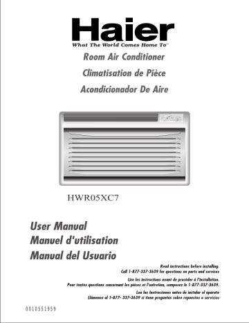 Haier HWR XC Air Conditioner Owner S Manual Manualzz