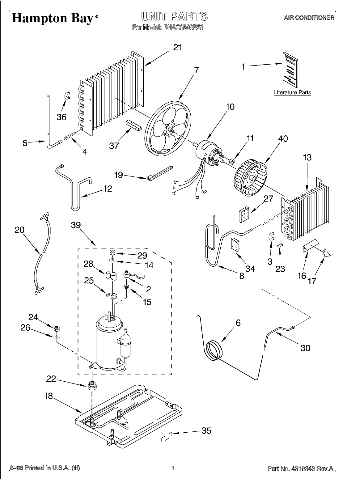 Hampton Bay BHAC0500BS1 Air Conditioner Template | Manualzz