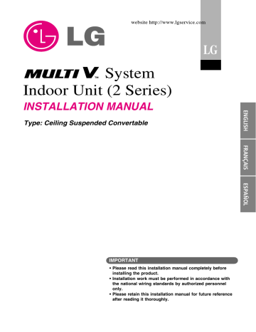 Lg ARNU243VJA2 Air Conditioner Installation Guide | Manualzz