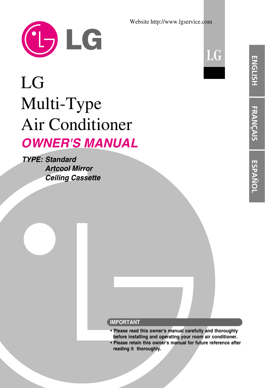 Lg Lmn125hvt Air Conditioner Owner S Manual Manualzz