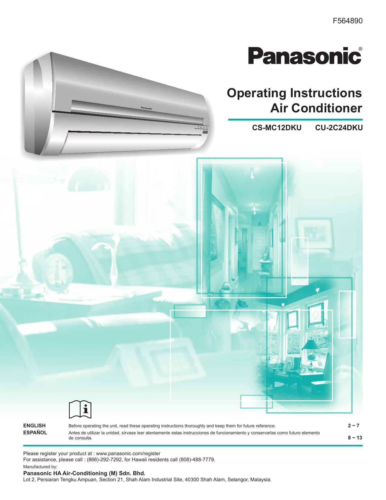 Panasonic Cu 2c24dku Air Conditioner Owner S Manual Manualzz