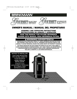 Brinkman Electric Smoker Owner S Manual Manualzz Com