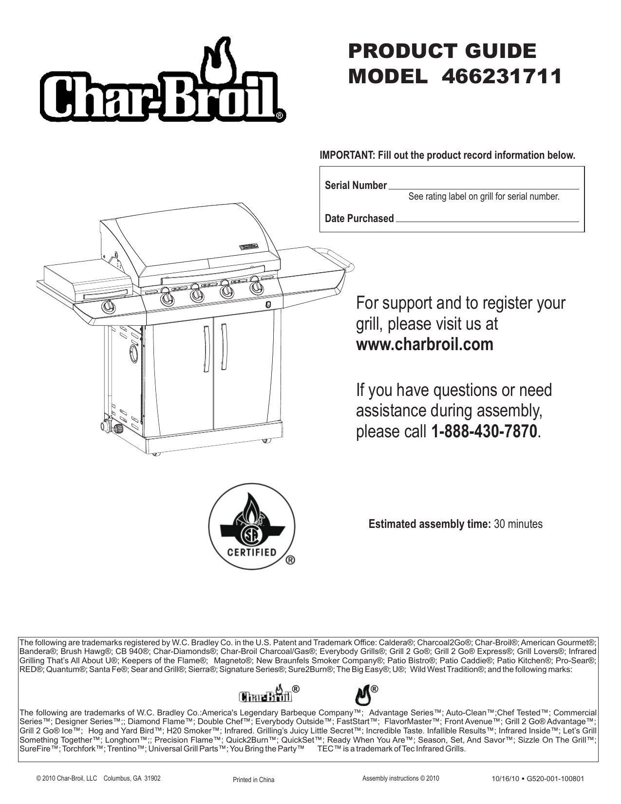 Charbroil 466231711 Bbq And Gas Grill Owner's Manual | Manualzz