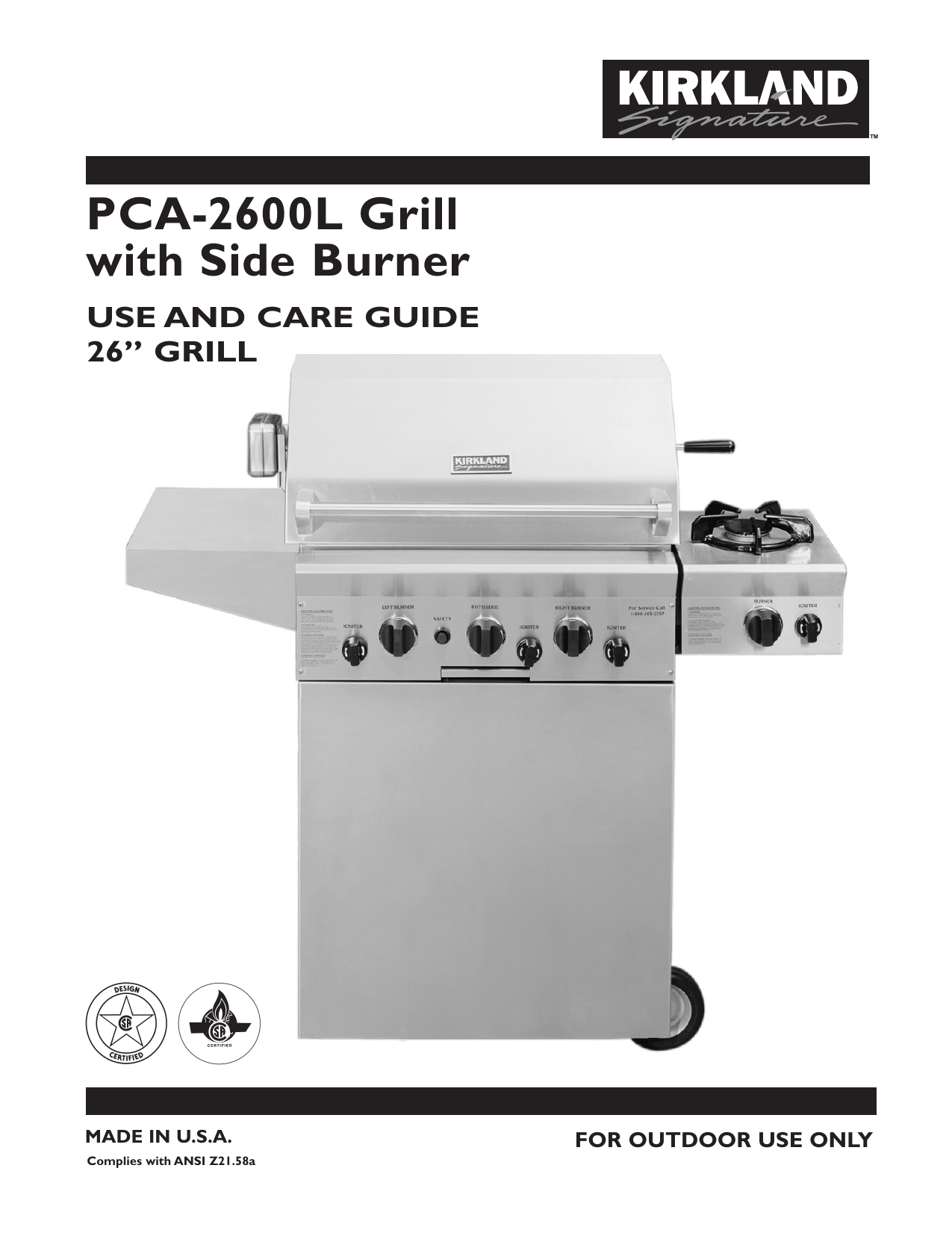 Dcs PCA2600L Bbq And Gas Grill Owner's Manual Manualzz